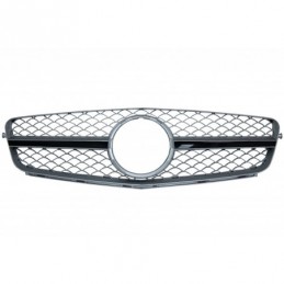 Front Grille suitable for MERCEDES C-Class W204 S204 Limousine Station Wagon (2007-2014) Sport Brushed Dark Grey SL Look, Nouvea