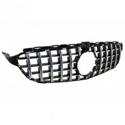 Front Grille suitable for MERCEDES C-Class W205 S205 A205 C205 (2014-2018) GT-R Panamericana Design Chrome With 360 Camera, Nouv
