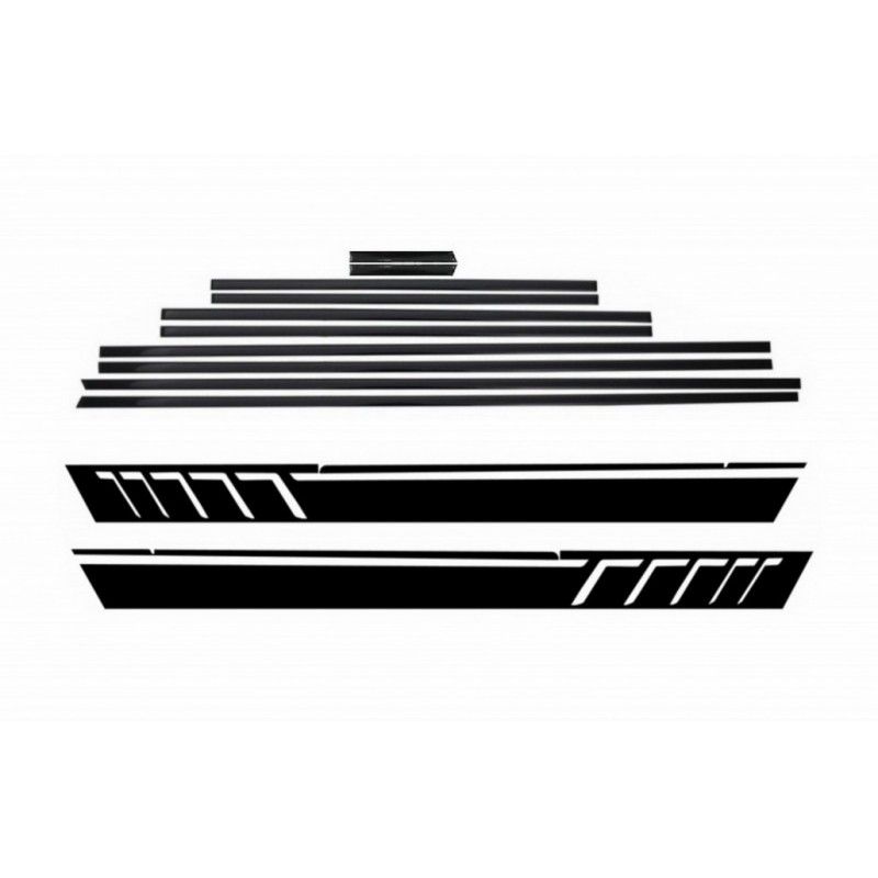 Add On Door Moldings Strips suitable for Mercedes G-Class W463 (1989-2017) with Side Decals Sticker Vinyl Matte Black, Nouveaux 