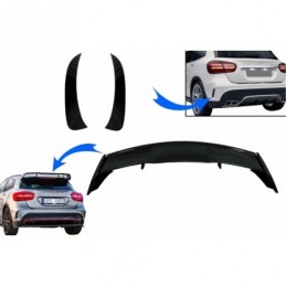 Trunk Boot Lid Spoiler with Rear Bumper Flaps Side Fins Flics suitable for Mercedes GLA X156 GLA45 (2014-2019), Nouveaux produit