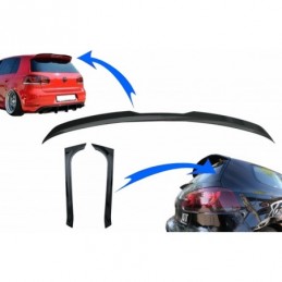 Roof Spoiler Add On Wing with Trunk Rear Window Fin Spoiler suitable for VW Golf 6 GTI / R MK6 Hatchback (2008-2012) Piano Black
