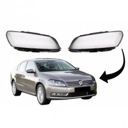 Headlights Lens Glasses suitable for VW PASSAT B7 Sedan (2010-2014) Clear Glass Optics, Nouveaux produits kitt