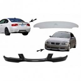 Front Bumper Lip and Rear Trunk Spoiler Lid suitable for BMW 3 Series E92/E93 (2007-2009) Coupe Cabrio M-Tech Sport CLS Design, 