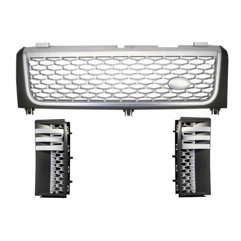Central Grille and Side Vents suitable for Land Range Rover Vogue III L322 (2002-2005) Silver Autobiography Supercharged Edition