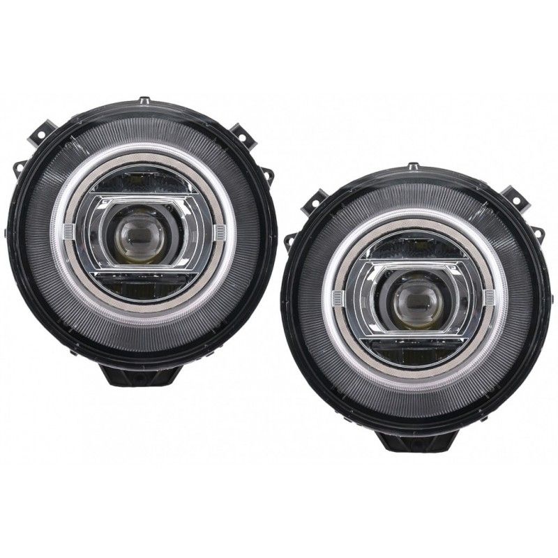Full LED Headlights suitable for MERCEDES G-Class W463 (2005-2017) Chrome Facelift 2018 Design with Dynamic Start Up, Nouveaux p