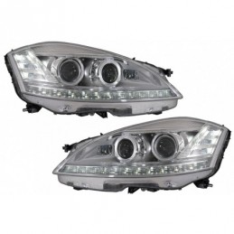 LED Headlights suitable for Mercedes S-Class W221 (2005-2009) Facelift Look with Sequential Dynamic Turning Lights, Nouveaux pro