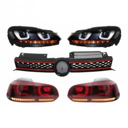 Grille with Headlights LED DRL U-Design and Taillights Full LED suitable for VW Golf 6 VI (2008-2012), Nouveaux produits kitt
