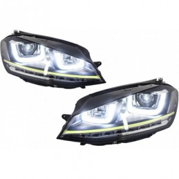 Headlights 3D LED DRL suitable for VW Golf 7 VII (2012-2017) Yellow R400 Look LED Turn Light, Nouveaux produits kitt