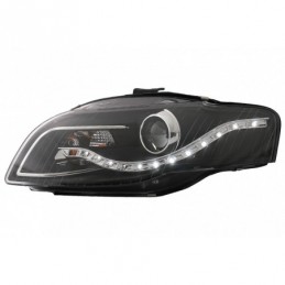 Headlights LED DRL Daytime Running Lights suitable for Audi A4 B7 (11.2004-03.2008) Black, Nouveaux produits kitt