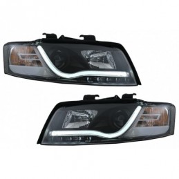Headlights LED DRL suitable for Audi A4 8E (2001-2004) Daytime Running Lights Black, Nouveaux produits kitt