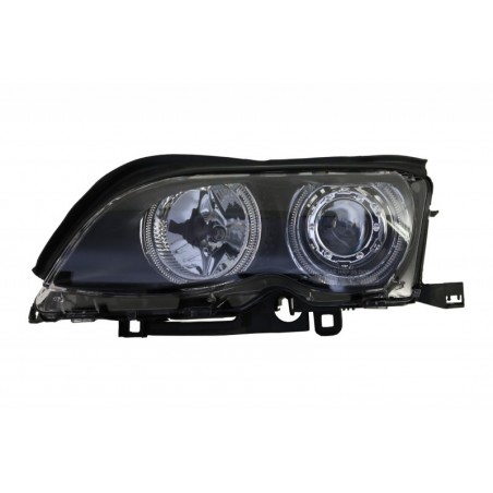 LED Angel Eyes Headlights suitable for BMW 3 Series E46 (09.2001 - 03.2005) Xenon Look Black, Nouveaux produits kitt