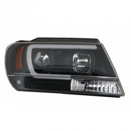 LED Headlights suitable for Jeep Grand Cherokee (1999-2004) Tube Light Black, Nouveaux produits kitt