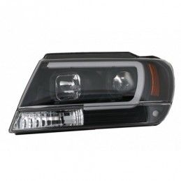 LED Headlights suitable for Jeep Grand Cherokee (1999-2004) Tube Light Black, Nouveaux produits kitt