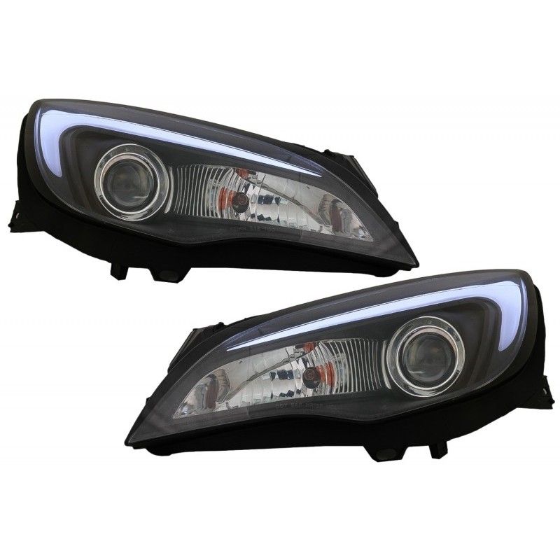 LED DRL Headlights suitable for OPEL ASTRA J (2010-2015) TUBE LIGHT BLACK, Nouveaux produits kitt