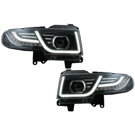 Front Grille with LED Headlights Bi-Xenon Look suitable for Toyota FJ Cruiser XJ10 (2007-2015) with Dynamic Turn Signal, Nouveau
