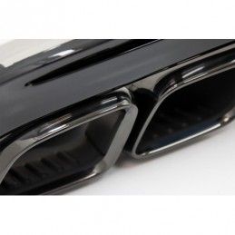 Rear Bumper Diffuser suitable for MERCEDES C-Class W205 S205 (2014-2020) C63S Design Black Tips Only for AMG Sport Line, Nouveau