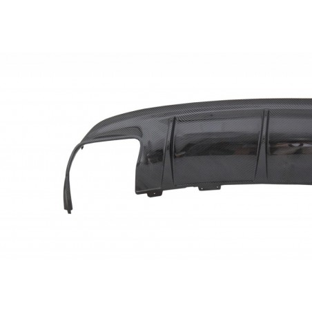 Rear Bumper Air Diffuser with Exhaust Muffler Tips Black suitable for MERCEDES W117 CLA (2013-2018) Facelift CLA45 Carbon Look, 