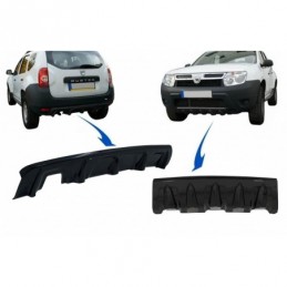Front and Rear Bumper Skid Plate Protection suitable for DACIA Duster 4x4 / 4x2 (2010-2017) Piano Black, Nouveaux produits kitt