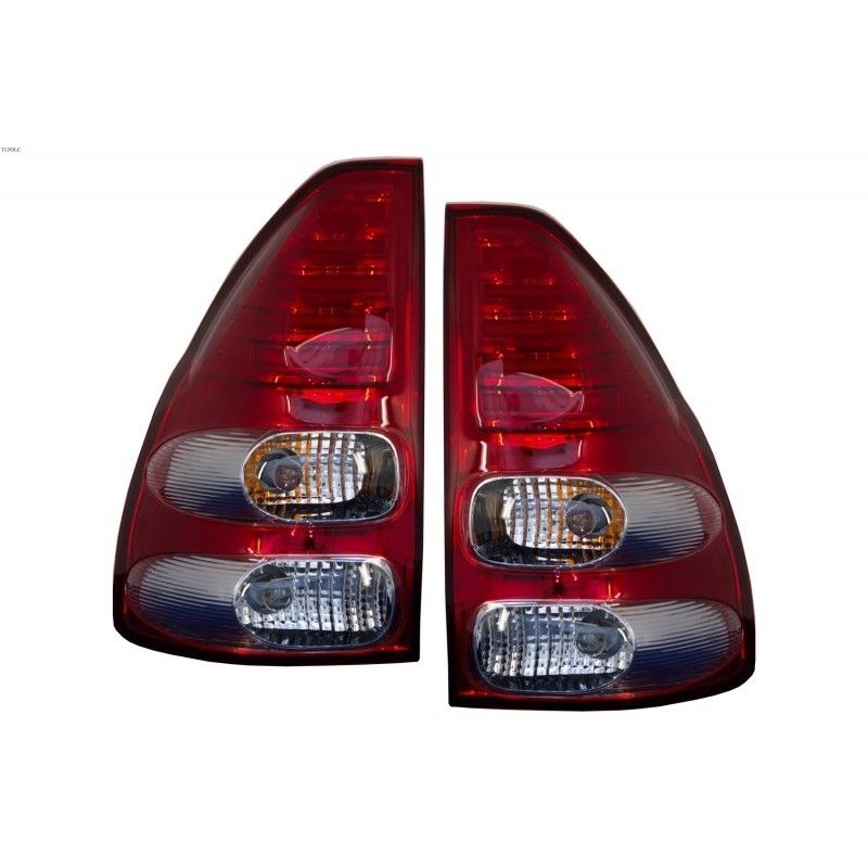 LED Taillights suitable for TOYOTA Land Cruiser FJ120 (2003-2008) Red / Clear, Nouveaux produits kitt