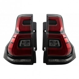 Taillights LED suitable for Toyota Land Cruiser FJ150 Prado (2010-2018) Red Clear Light Bar (2018+) Design, TLTOPFJ150VX, KITT N
