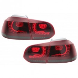 Taillights Full LED suitable for VW Golf 6 VI (2008-2013) R20 Design Red/Smoke Turning Light Static, Nouveaux produits kitt