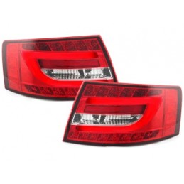 LED Light Bar Taillights suitable for Audi A6 Limousine (2004-2008) Red/Crystal Factory LED, Nouveaux produits kitt