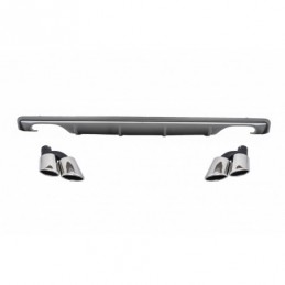 Rear Bumper Valance Diffuser suitable for Audi A3 8V Sedan (2012-2015) with Exhaust Muffler Tips Tail Pipes S3 Design, Nouveaux 