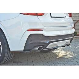 Maxton CENTRAL REAR SPLITTER for BMW X4 M-PACK (with a vertical bar) Gloss Black, MAXTON DESIGN