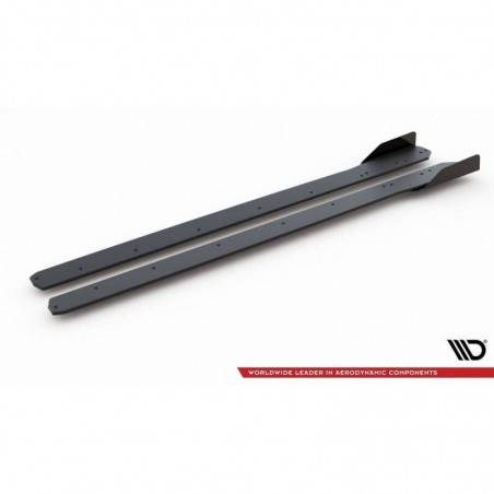 Maxton Racing Durability Side Skirts Diffusers + Flaps Ford Focus ST / ST-Line Mk4 Black-Red + Gloss Flaps, MAXTON DESIGN
