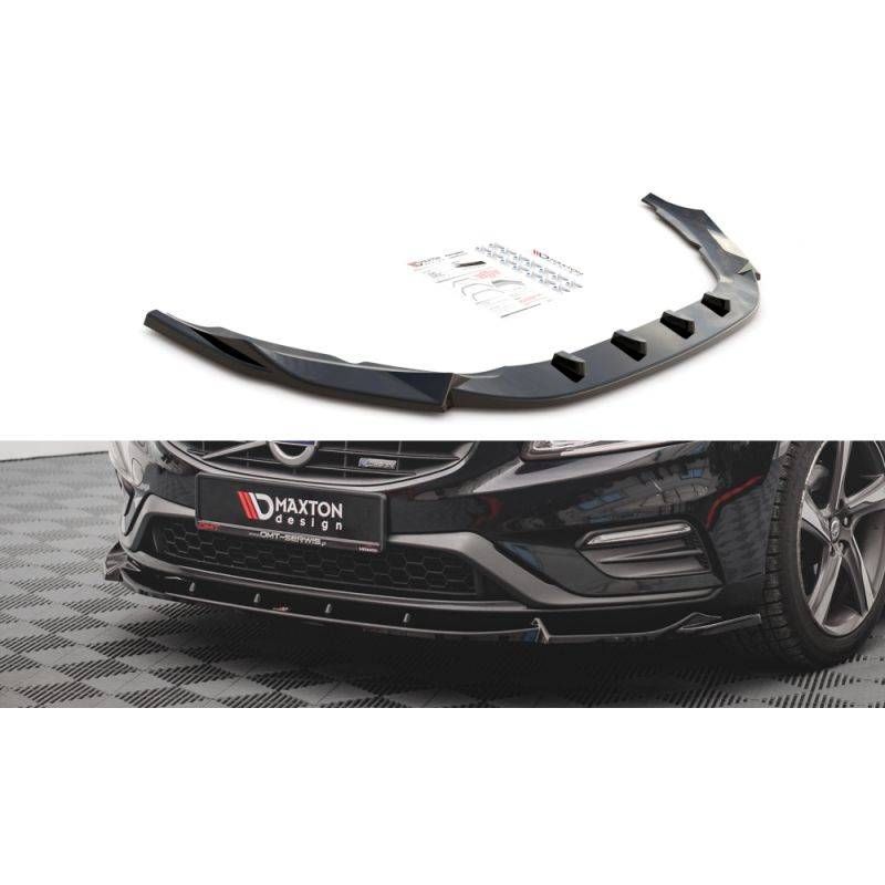 Maxton Front Splitter V.1 Volvo S60 R-Design Mk2 Gloss Black, BOUTIQUE TUNING