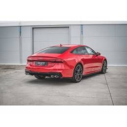 Maxton Rear Valance + Exhaust Ends Imitation Audi A7 C8 S-Line Gloss Black \ Black, MAXTON DESIGN