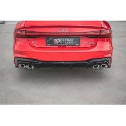 Maxton Rear Valance + Exhaust Ends Imitation Audi A7 C8 S-Line Gloss Black \ Black, MAXTON DESIGN