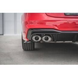 Maxton Rear Valance + Exhaust Ends Imitation Audi A7 C8 S-Line Gloss Black \ Black, MAXTON DESIGN