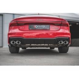 Maxton Rear Valance + Exhaust Ends Imitation Audi A7 C8 S-Line Gloss Black \ Black, MAXTON DESIGN