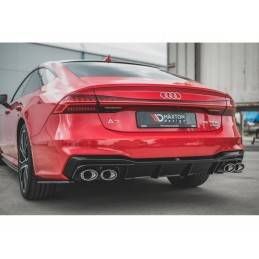 Maxton Rear Valance + Exhaust Ends Imitation Audi A7 C8 S-Line Gloss Black \ Black, MAXTON DESIGN