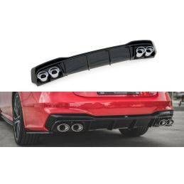 Maxton Rear Valance + Exhaust Ends Imitation Audi A7 C8 S-Line Gloss Black \ Black, MAXTON DESIGN