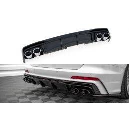 Maxton Rear Valance + Exhaust Ends Imitation Audi S6 / A6 S-Line C8 Gloss Black \ Black, MAXTON DESIGN