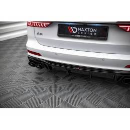 Maxton Rear Valance + Exhaust Ends Imitation Audi S6 / A6 S-Line C8 Gloss Black \ Black, MAXTON DESIGN