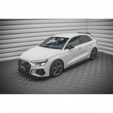 Maxton Side Skirts Diffusers Audi S3 / A3 S-Line 8Y Gloss Black, MAXTON DESIGN