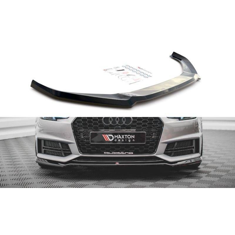 Maxton Front Splitter V.4 Audi S4 / A4 S-Line B9 Gloss Black, MAXTON DESIGN