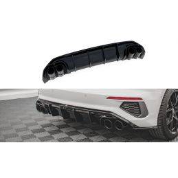 Maxton Rear Valance + Exhaust Ends Imitation Audi A3 S-Line Sportback 8Y Gloss Black \ Chrome, MAXTON DESIGN