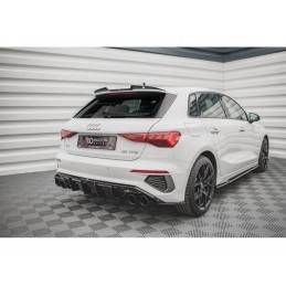 Maxton Rear Valance + Exhaust Ends Imitation Audi A3 S-Line Sportback 8Y Gloss Black \ Chrome, MAXTON DESIGN