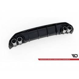 Maxton Rear Valance + Exhaust Ends Imitation Audi A3 S-Line Sportback 8Y Gloss Black \ Chrome, MAXTON DESIGN