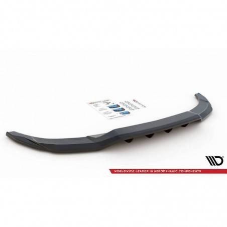 Maxton Central Rear Splitter (with vertical bars) Audi A3 S-Line Sportback 8Y Gloss Black, MAXTON DESIGN