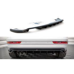 Central Rear Splitter (with vertical bars) Audi Q3 S-Line 8U Facelift Gloss Black