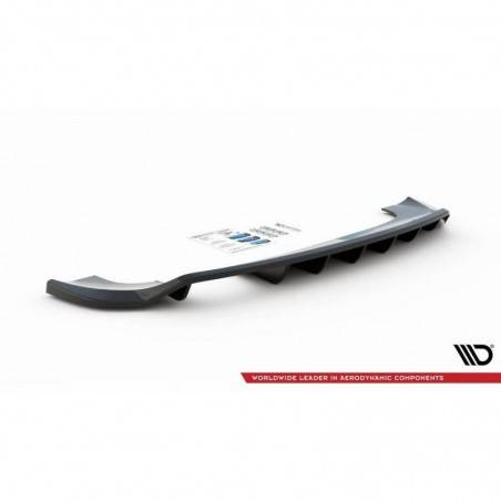 Maxton Central Rear Splitter (with vertical bars) Audi Q3 8U Facelift Gloss Black, MAXTON DESIGN