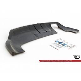 Maxton Central Rear Splitter (with vertical bars) Audi Q3 8U Facelift Gloss Black, MAXTON DESIGN