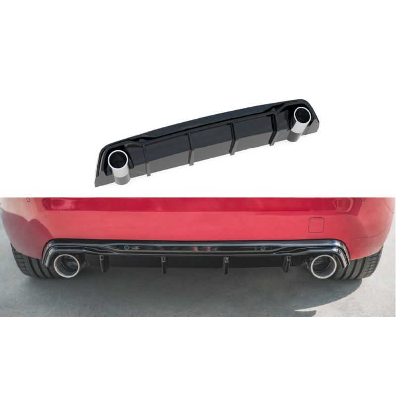 Maxton Rear Valance + Exhaust Ends Imitation Peugeot 308 GT Mk2 Facelift Gloss Black \ Black, Nouveaux produits maxton-design