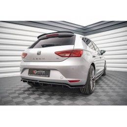 Maxton Central Rear Splitter (with vertical bars) Seat Leon Hatchback Mk3 Gloss Black, Nouveaux produits maxton-design