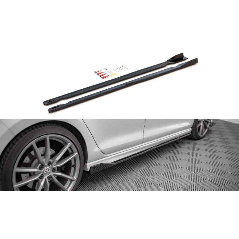 Maxton Side Skirts Diffusers V.2 Volkswagen Golf R Mk7 Gloss Black, Nouveaux produits maxton-design